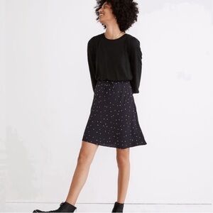 Madewell size 00 Drawstring Slip Skirt 90s Y2K Dark Navy Night Stars whimisgoth